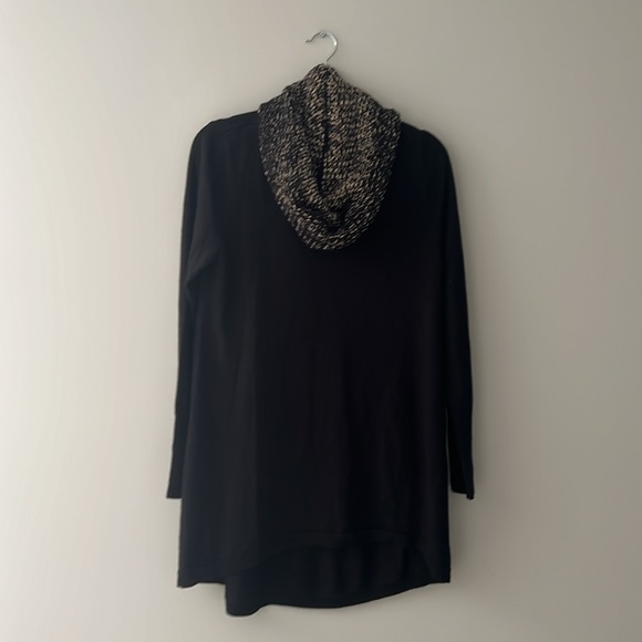 Apt 9 Black Shimmer Removeable Cowlneck Tunic Sweater L - Picture 2 of 6